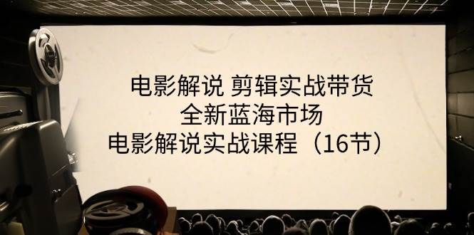 电影解说剪辑实战带货全新蓝海市场，电影解说实战课程（16节）-问小徐资源库