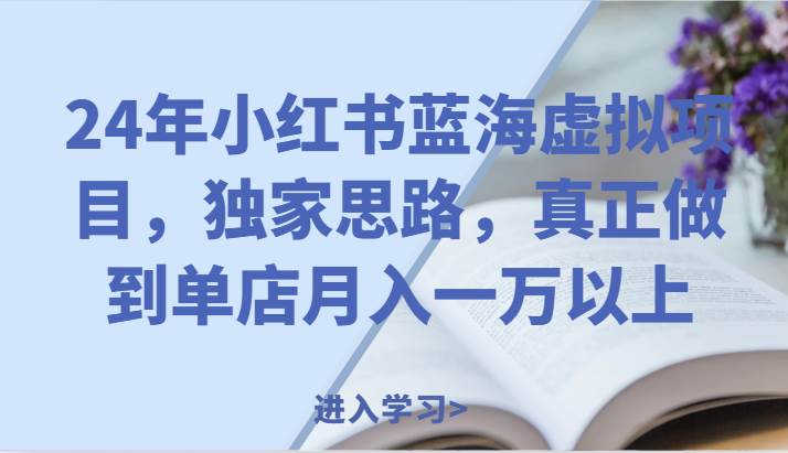 24年小红书蓝海虚拟项目，独家思路，真正做到单店月入一万以上。-问小徐资源库