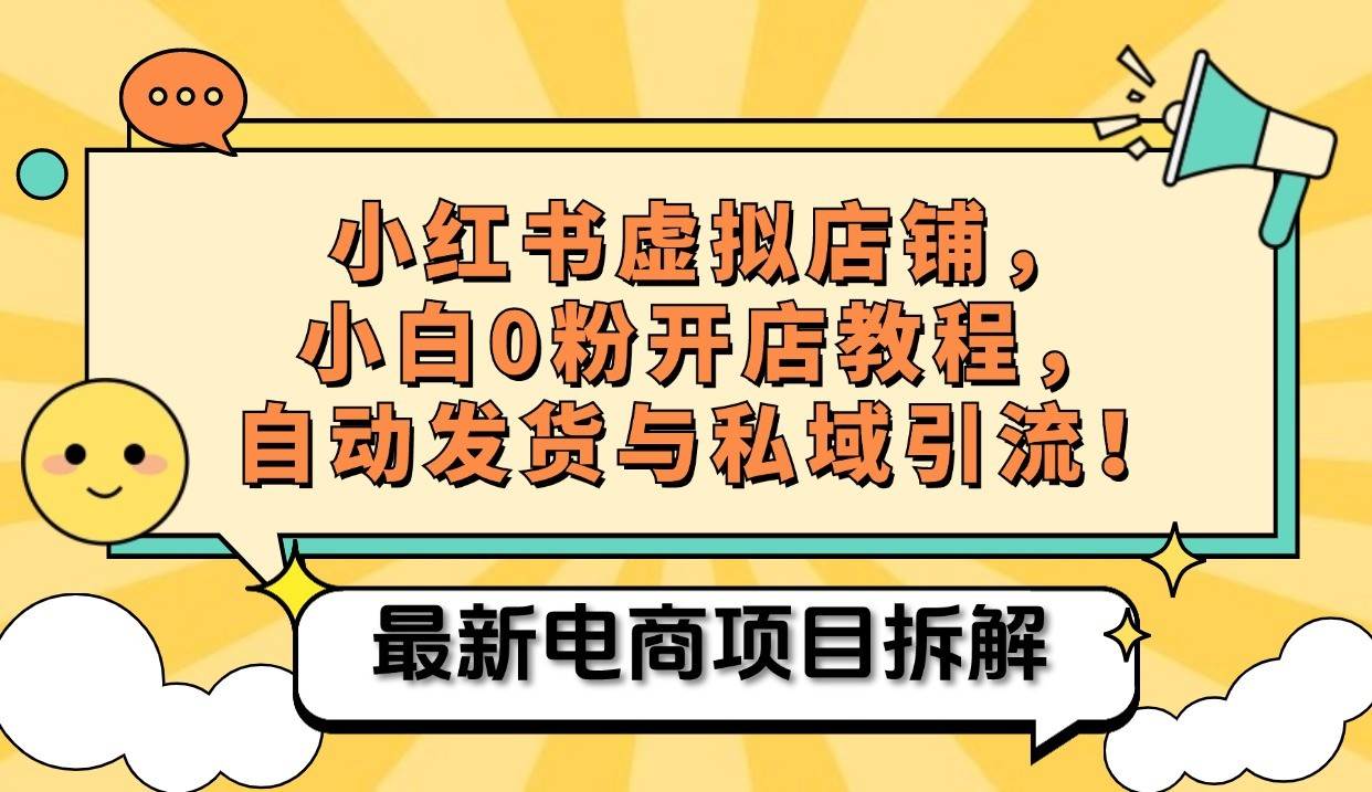 小红书电商，小白虚拟类目店铺教程，被动收益+私域引流-问小徐资源库