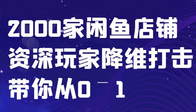 闲鱼已经饱和？纯扯淡！2000家闲鱼店铺资深玩家降维打击带你从0–1-问小徐资源库