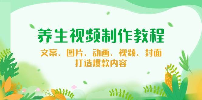 养生视频制作教程，文案、图片、动画、视频、封面，打造爆款内容-问小徐资源库