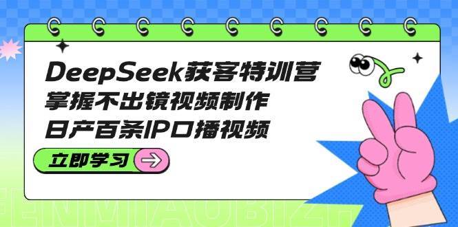 DeepSeek获客特训营：掌握不出镜视频制作，日产百条IP口播视频-问小徐资源库