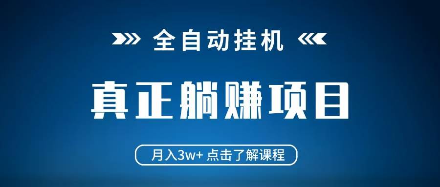 全自动挂机项目 月入3w+ 真正躺平项目 不吃电脑配置 当天见收益-问小徐资源库