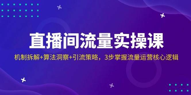 直播间流量实操课：机制拆解+算法洞察+引流策略，3步掌握流量运营核心逻辑-问小徐资源库