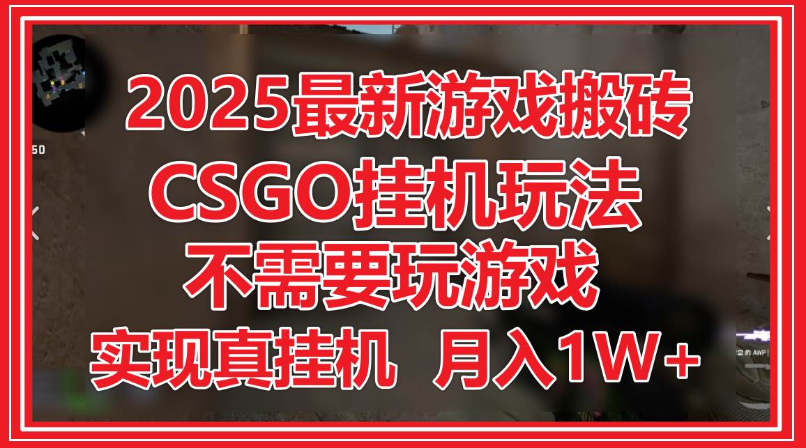 2025最新游戏搬砖，CSGO挂机，不需要玩游戏，实现真挂机，月入1W+-问小徐资源库
