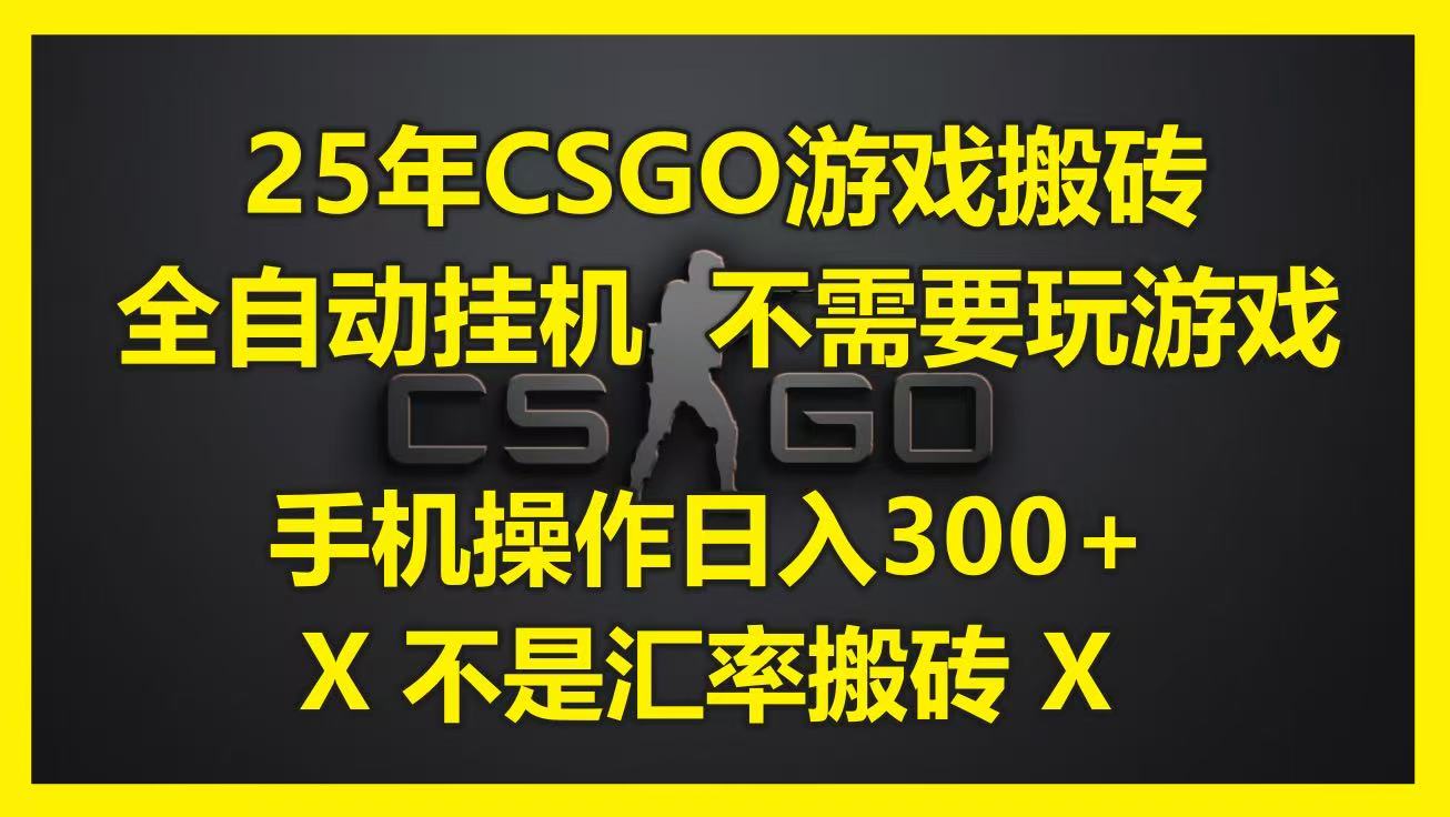 25年CSGO游戏搬砖，全自动挂机，不需要玩游戏，手机操作日入300+。(不是汇率搬砖)-问小徐资源库