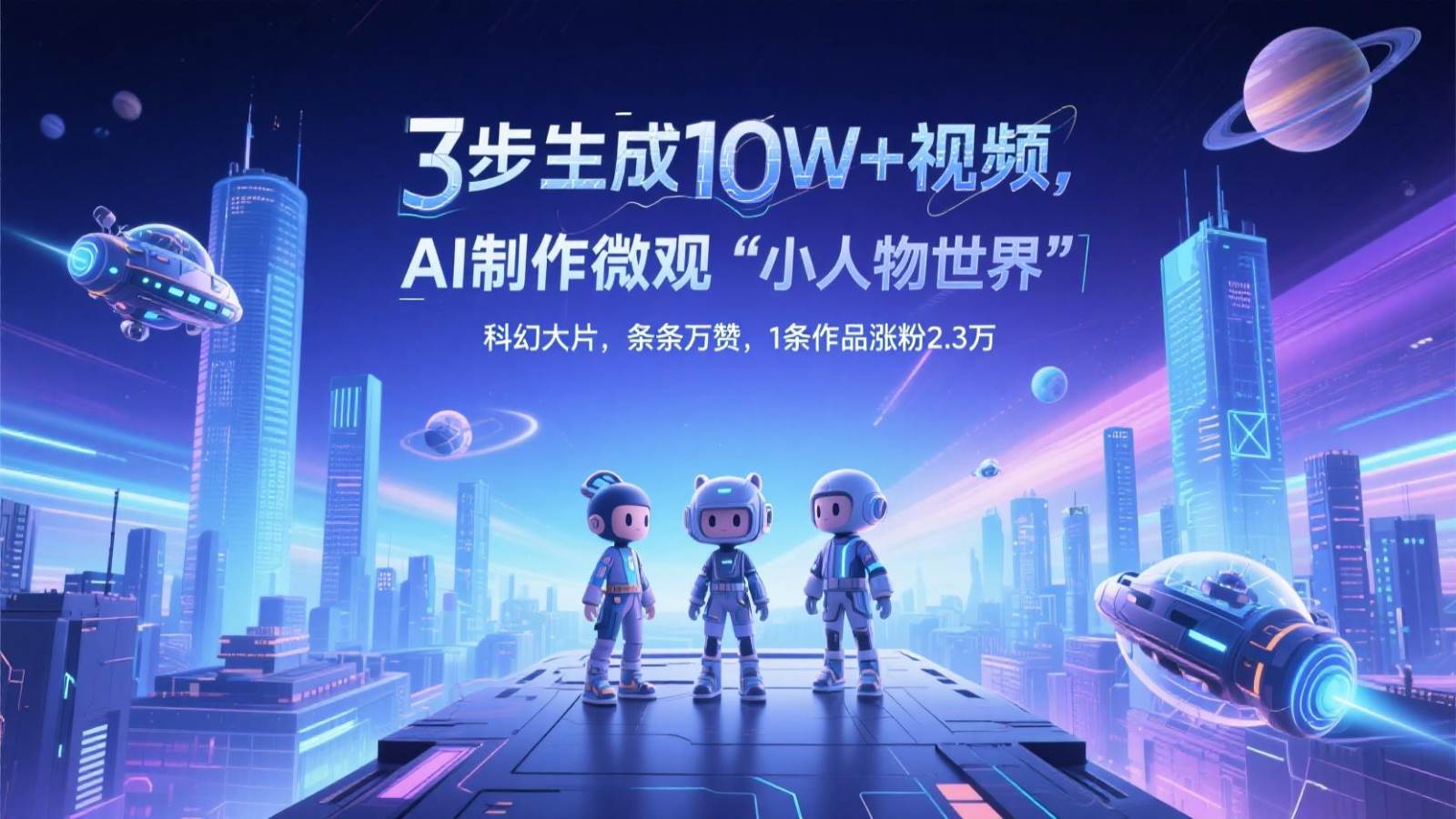 三步生成10W+视频，AI制作微观“小人物世界”科幻大片，条条万赞，1条作品涨粉2.3万-问小徐资源库