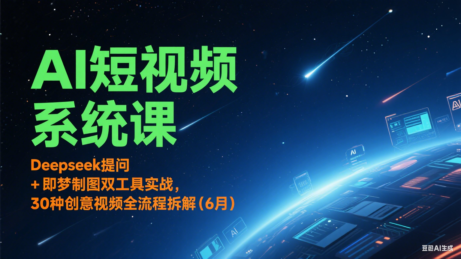 AI短视频系统课：Deepseek提问 + 即梦制图双工具实战，30种创意视频全流程拆解(6月)-问小徐资源库