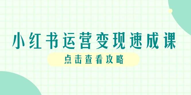 小红书运营变现速成课，账号搭建到暴力起号，个人IP全流程指南-问小徐资源库