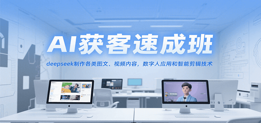 AI获客速成班，deepseek制作各类图文、视频内容，数字人应用和智能剪辑技术-问小徐资源库