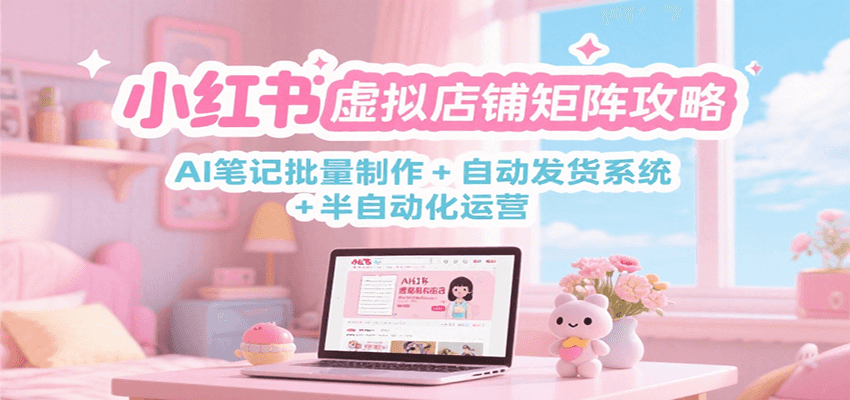 小红书虚拟店铺矩阵攻略：AI笔记批量制作 + 自动发货系统 + 半自动化运营-问小徐资源库