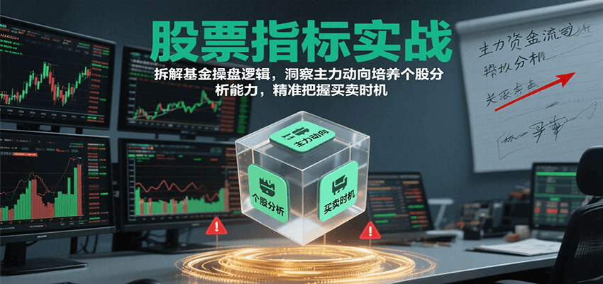 股票指标实战，拆解基金操盘逻辑，洞察主力动向培养个股分析能力，精准把握买卖时机-问小徐资源库