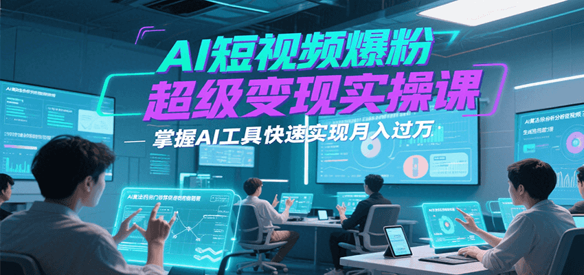 AI短视频爆粉超级变现实操课，掌握AI工具快速实现月入过万-问小徐资源库
