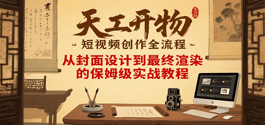 天工开物短视频创作全流程，从封面设计到最终渲染的保姆级实战教程-问小徐资源库