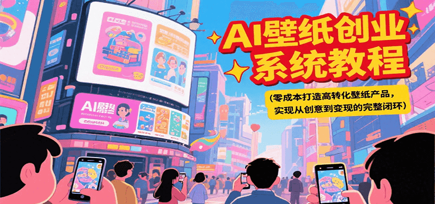 AI壁纸创业系统教程，零成本打造高转化壁纸产品，实现从创意到变现的完整闭环-问小徐资源库