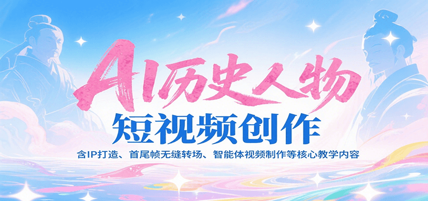AI历史人物短视频创作，含IP打造、首尾帧无缝转场、智能体视频制作等核心教学内容-问小徐资源库