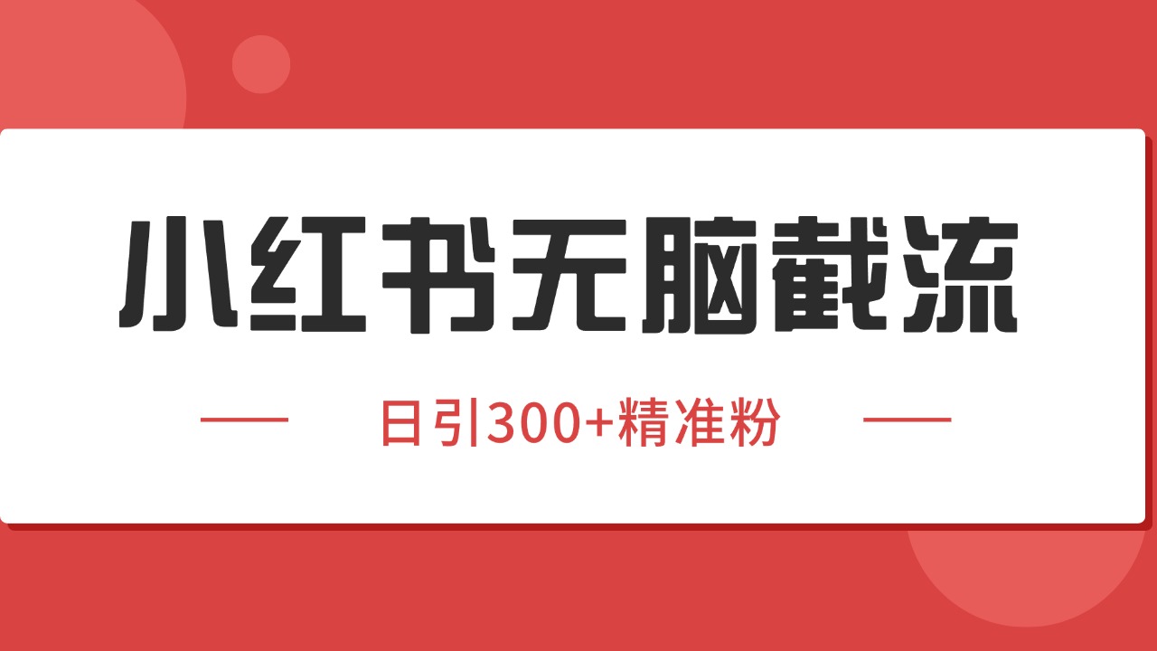 小红书截流同行客源，独家野路子获客玩法 日引200+暴力获客-问小徐资源库