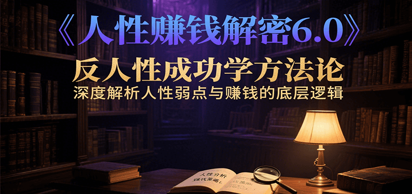 人性赚钱解密6.0，反人性成功学方法论，深度解析人性弱点与赚钱的底层逻辑-问小徐资源库