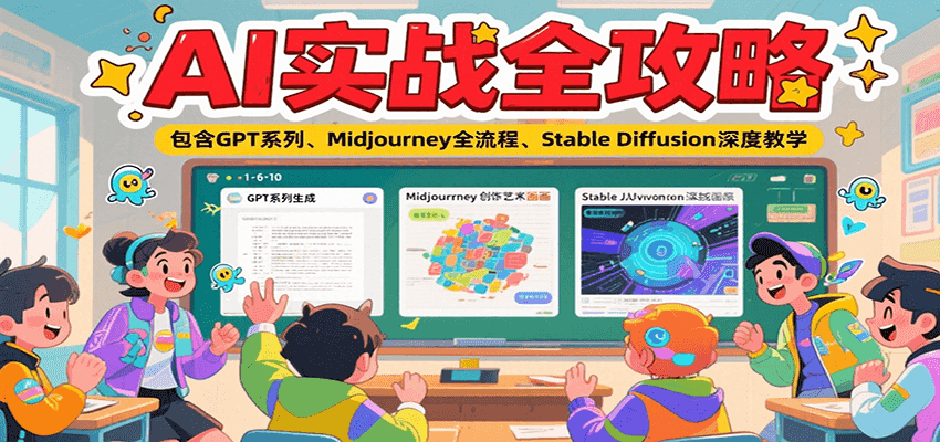 AI实战全攻略，包含GPT系列、Midjourney全流程、Stable Diffusion深度教学-问小徐资源库