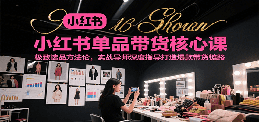 小红书单品带货核心课，极致选品方法论，实战导师深度指导打造爆款带货链路-问小徐资源库