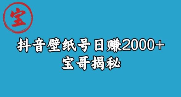 宝哥抖音壁纸号日赚2000+，不需要真人露脸就能操作【揭秘】-问小徐资源库