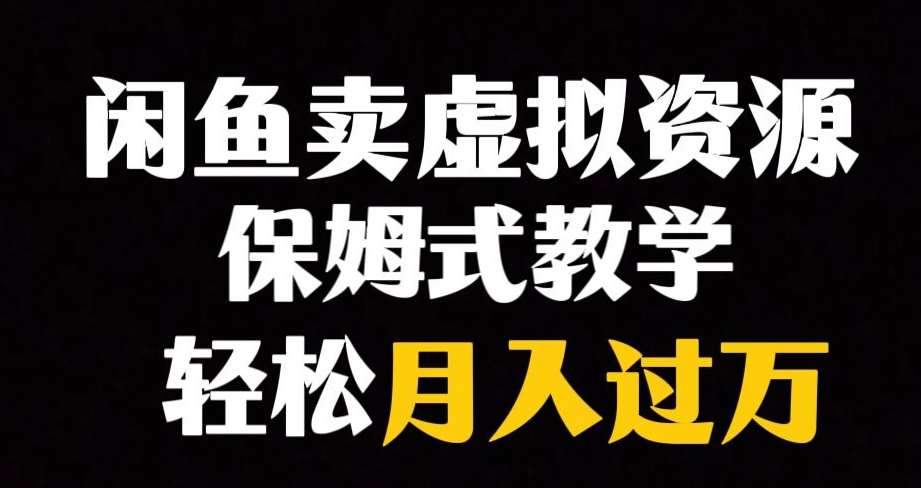 闲鱼小众暴利赛道，靠卖虚拟资源实现月入过万，谁做谁赚钱-问小徐资源库