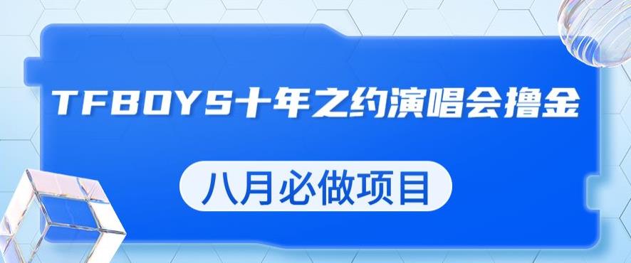 最新蓝海项目，靠最近非常火的TFBOYS十年之约演唱会流量掘金，八月必做的项目【揭秘】-问小徐资源库