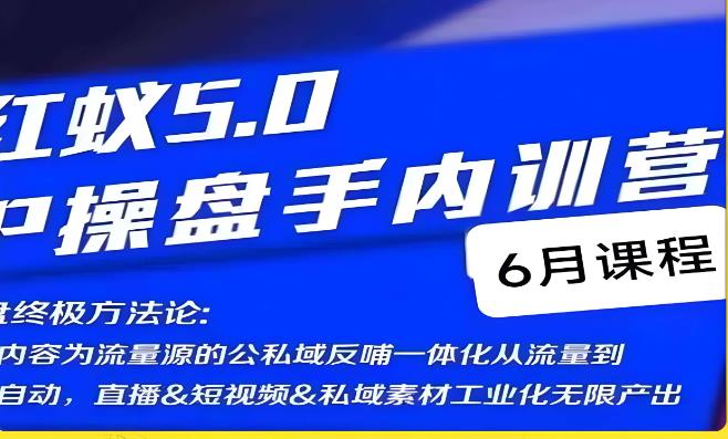 红蚁5.0IP操盘手内训营，IP操盘终极方法论-问小徐资源库