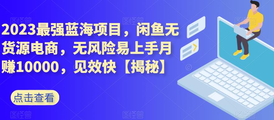 2023最强蓝海项目，闲鱼无货源电商，无风险易上手月赚10000，见效快【揭秘】-问小徐资源库