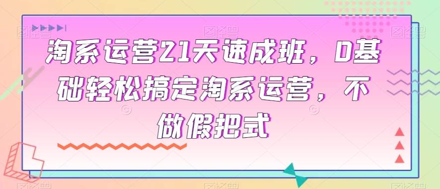 淘系运营21天速成班，0基础轻松搞定淘系运营，不做假把式-问小徐资源库