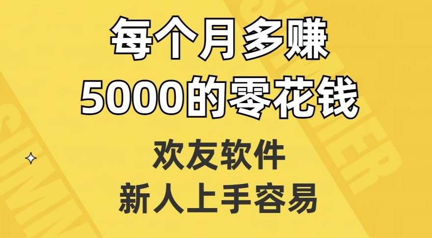欢友软件，新人上手容易，每个月多赚5000的零花钱【揭秘】-问小徐资源库