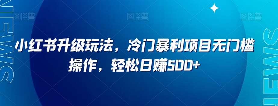 小红书升级玩法，冷门暴利项目无门槛操作，轻松日赚500+【揭秘】-问小徐资源库