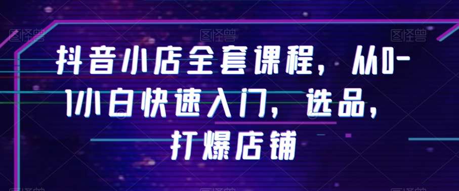 抖音小店全套课程，从0-1小白快速入门，选品，打爆店铺-问小徐资源库