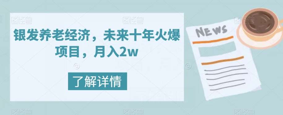 银发养老经济，未来十年火爆项目，月入2w【揭秘】-问小徐资源库