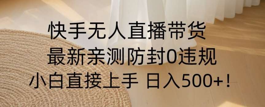 快手无人直播带货从0-1落地教学，最新防封0粉开播，小白可上手日入500+【揭秘】-问小徐资源库
