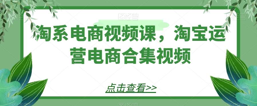 淘系电商视频课，淘宝运营电商合集视频-问小徐资源库