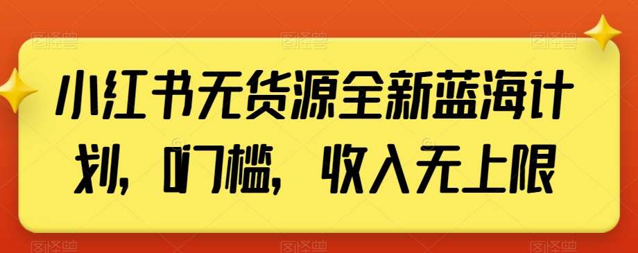 小红书无货源全新蓝海计划，0门槛，收入无上限【揭秘】-问小徐资源库