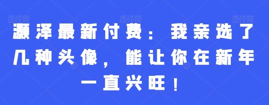 灏泽最新付费：我亲选了几种头像，能让你在新年一直兴旺！-问小徐资源库