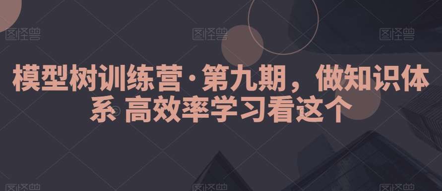 模型树训练营·第九期，做知识体系高效率学习看这个-问小徐资源库
