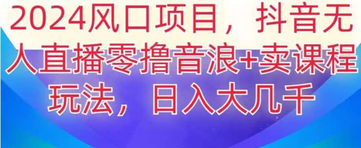 2024风口项目，抖音无人主播撸音浪+卖课程玩法，日入大几千【揭秘】-问小徐资源库
