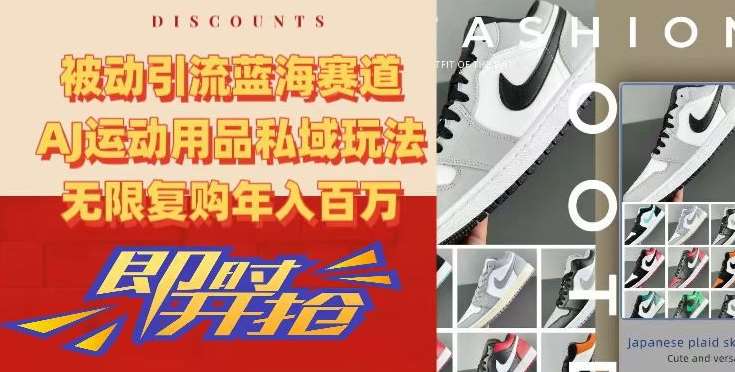 被动引流蓝海赛道，AJ运动用品私域玩法，无限复购年入百万【揭秘】-问小徐资源库