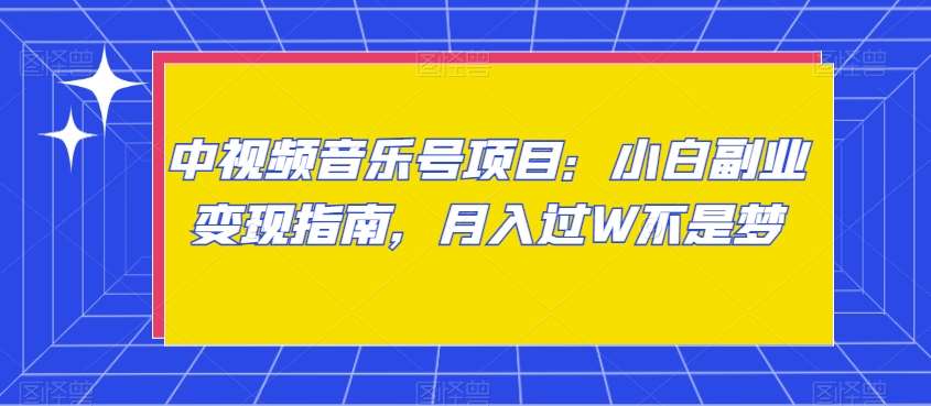 中视频音乐号项目：小白副业变现指南，月入过W不是梦【揭秘】-问小徐资源库