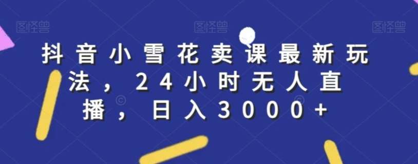 抖音小雪花卖课最新玩法，24小时无人直播，日入3000+【揭秘】-问小徐资源库