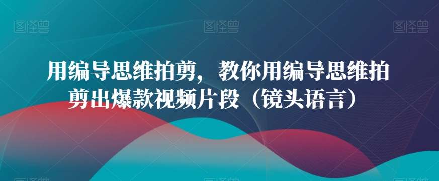 用编导思维拍剪，教你用编导思维拍剪出爆款视频片段（镜头语言）-问小徐资源库