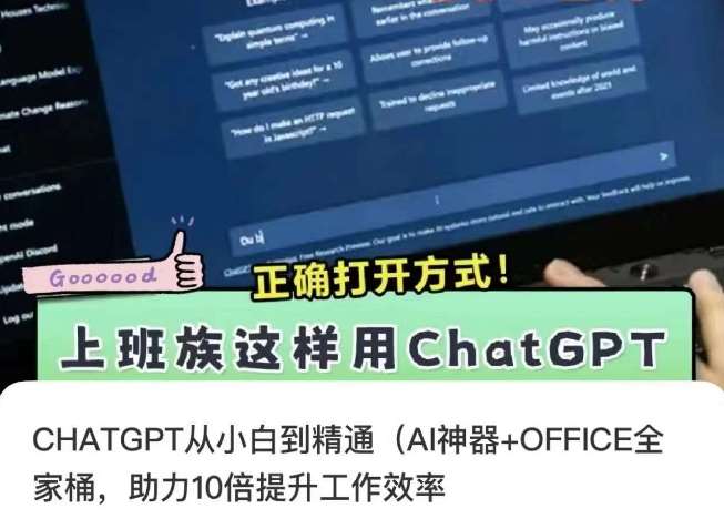 CHATGPT从小白到精通，AI神器+OFFICE全家桶，助力10倍提升工作效率-问小徐资源库