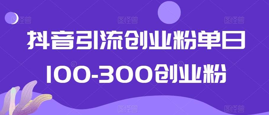 抖音引流创业粉单日100-300创业粉【揭秘】-问小徐资源库