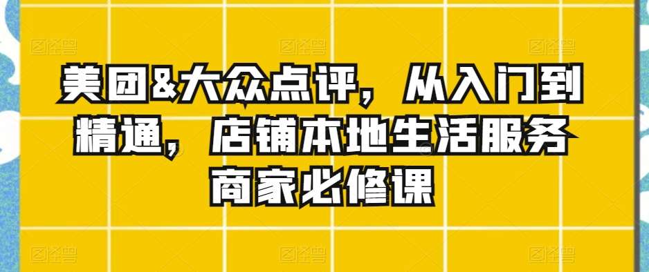 美团&大众点评，从入门到精通，店铺本地生活服务商家必修课-问小徐资源库