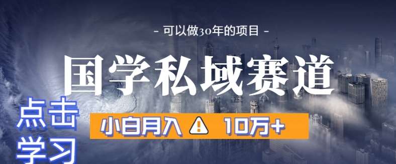 暴力国学私域赛道，小白月入10万+，引流+转化完整流程【揭秘】-问小徐资源库