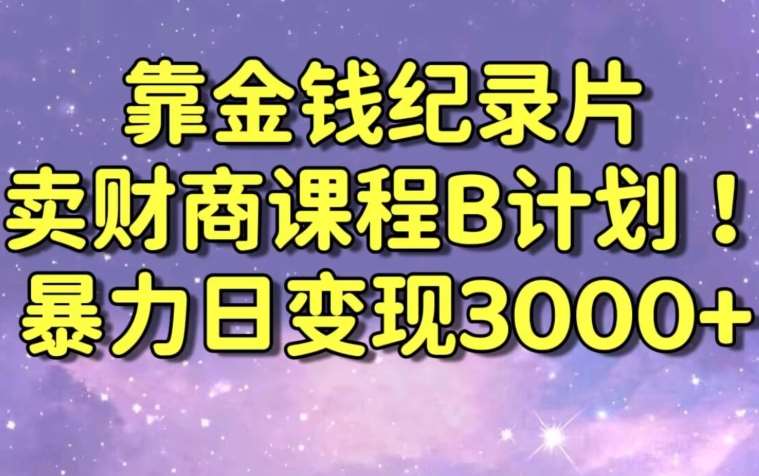 财经纪录片联合财商课程的变现策略，暴力日变现3000+，喂饭级别教学【揭秘】-问小徐资源库