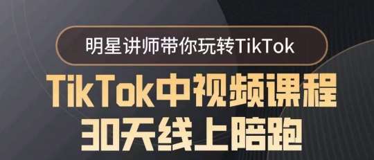 TikTok中视频课程30天线上陪跑，明星讲师带你玩转TikTok-问小徐资源库